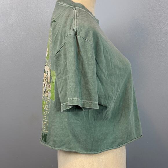 Graphic Tee Van Gogh Vase of Flowers Artsy Crop Mineral Wash Boxy Grunge med. - Picture 4 of 6